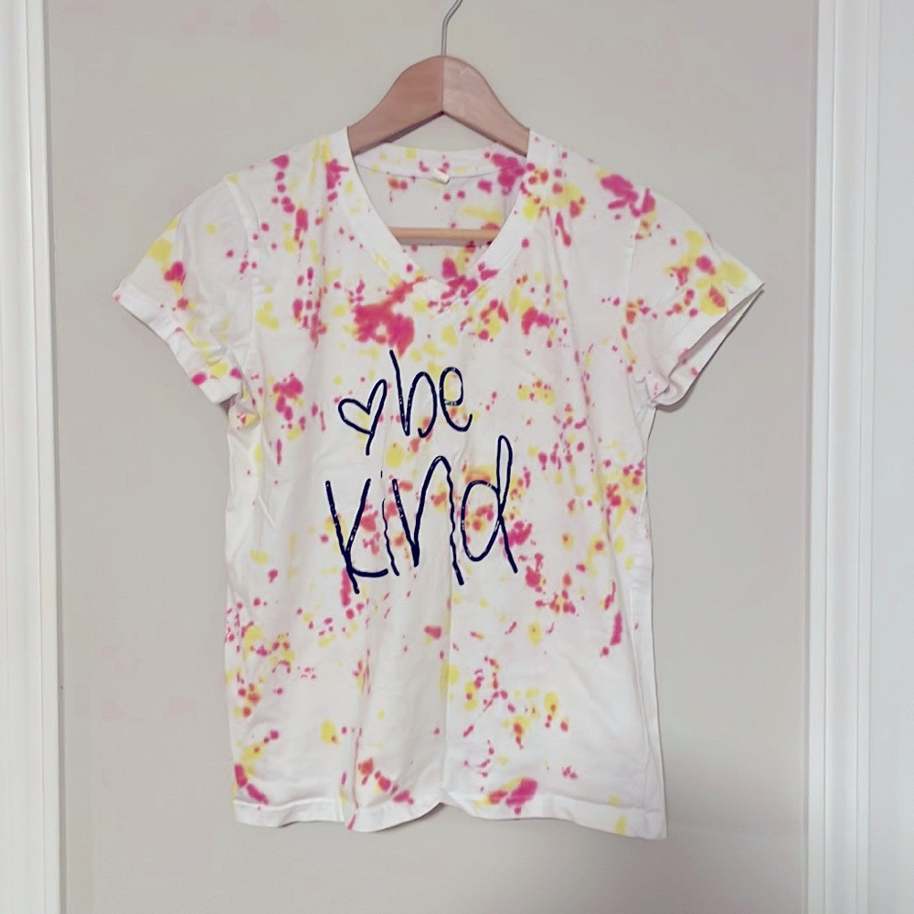 Pink and Yellow tie-dye shirt size Small